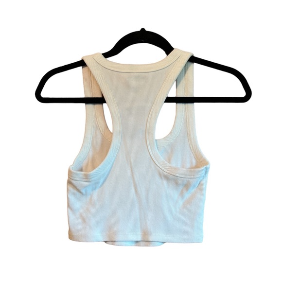 Abercrombie & Fitch White Soft A&F Rib Cropped Sleeveless Tank Top Size Medium - Picture 2 of 3